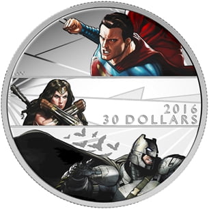 2016 Canada $30 Batman vs Superman Dawn of Justice Silver Coin